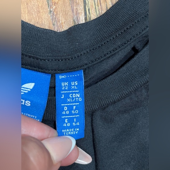 Adidas Charcoal Gray Tee with White Logo - Picture 6 of 6